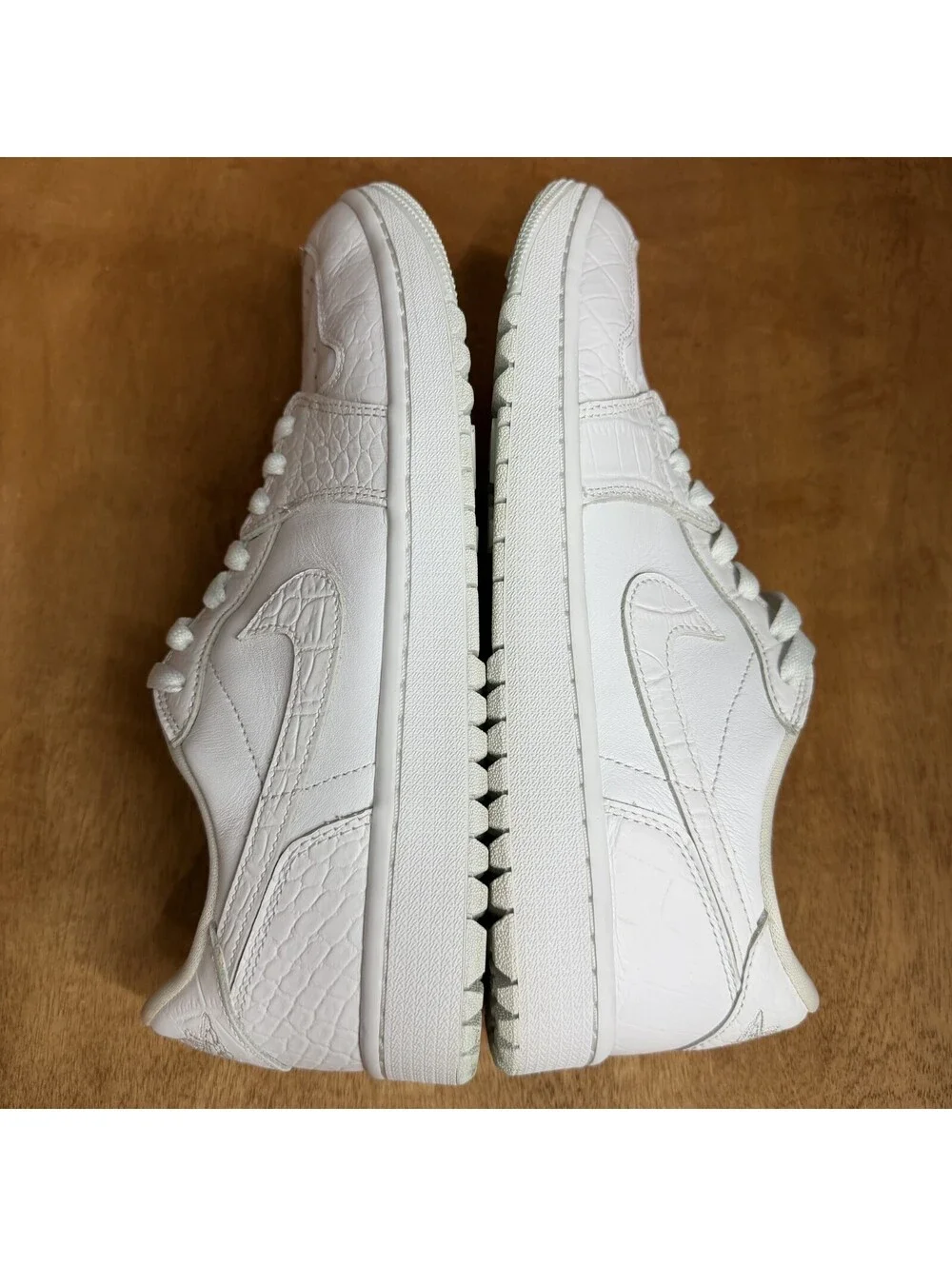 Nike Air Jordan 1 Low Golf Triple White Croc Shoes Mens 11 Sneakers DD9315-110